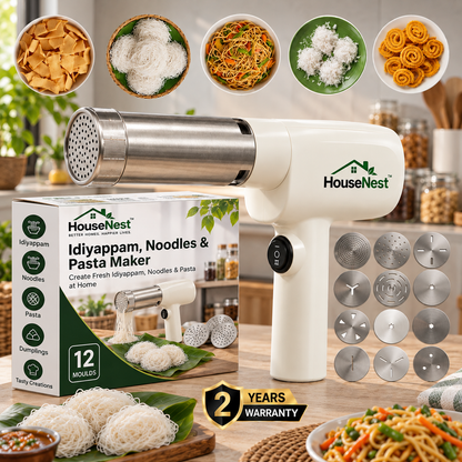 HouseNest 12-Mould Electric Idiyappam, Noolappam, Murukku, Noodles & Pasta Maker
