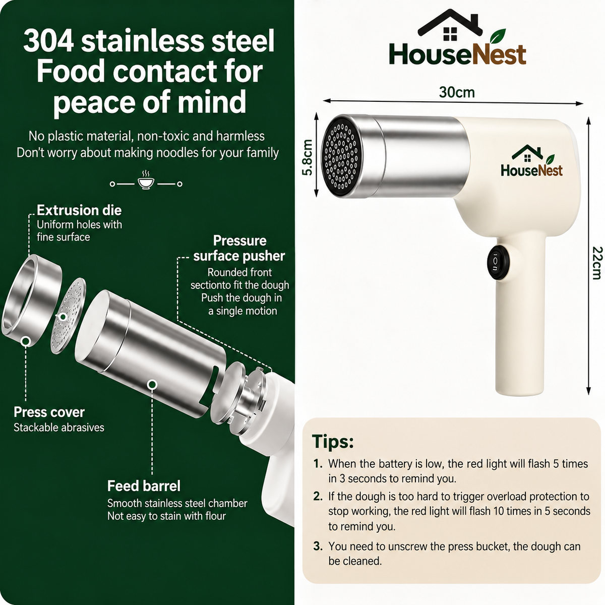 HouseNest 12-Mould Electric Idiyappam, Noolappam, Murukku, Noodles & Pasta Maker