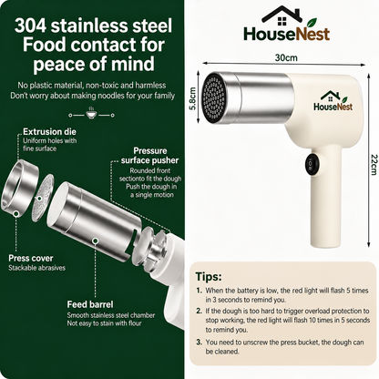 HouseNest 12-Mould Electric Idiyappam, Noolappam, Murukku, Noodles & Pasta Maker