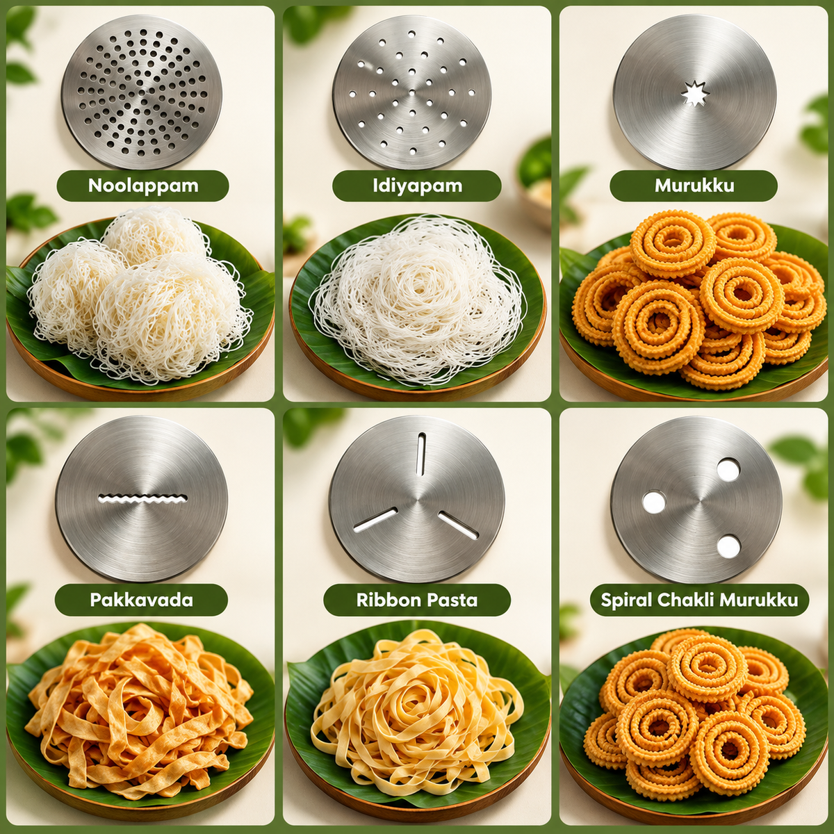 HouseNest 12-Mould Electric Idiyappam, Noolappam, Murukku, Noodles & Pasta Maker